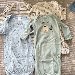 Gerber Bear Print Sleep Sacks - Blue, Cream, and Green